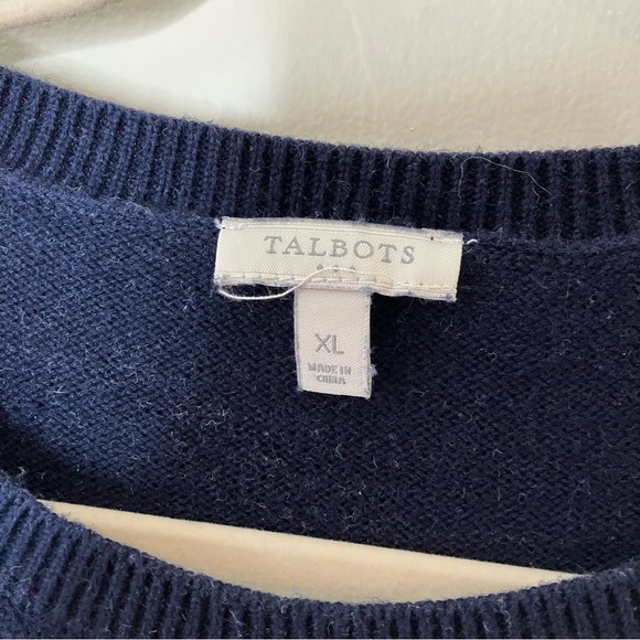 Talbots blue striped cotton knit sweater XL - Picture 4 of 5